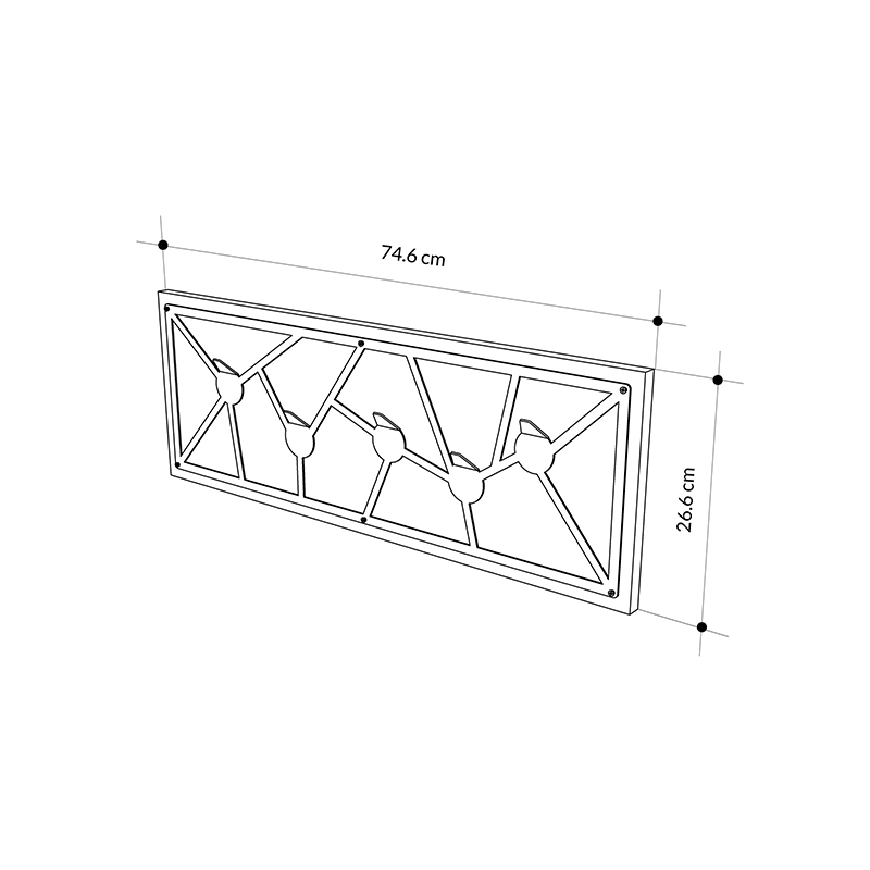 Κρεμάστρα τοίχου Trace Megapap χρώμα λευκό 74,6x1,8x26,6εκ. - Image 5