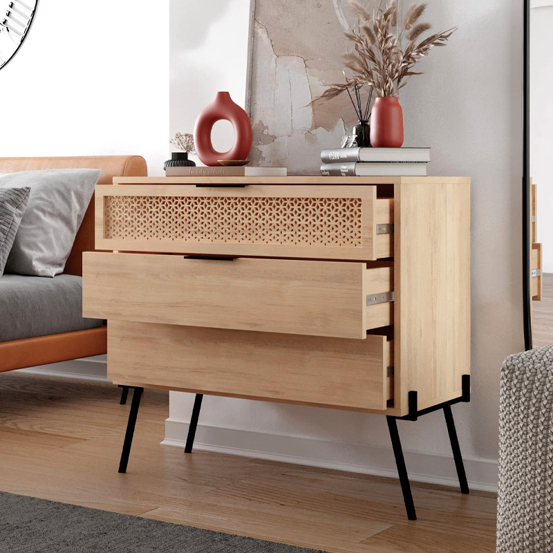 Συρταριέρα Naive Megapap χρώμα sapphire oak 93,1x40x83,1εκ.