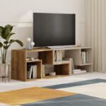 Έπιπλο τηλεόρασης Glis Megapap πολυμορφικό χρώμα ανοιχτό καρυδί - sandstone 145x35x44,8εκ.