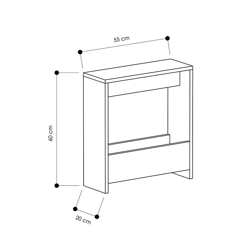 Τραπεζάκι βοηθητικό Simpi Megapap χρώμα ανοιχτό καρυδί 55x20x60εκ. - Image 4