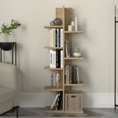 Βιβλιοθήκη Tree Megapap χρώμα sapphire oak 45x21,4x121,8εκ.