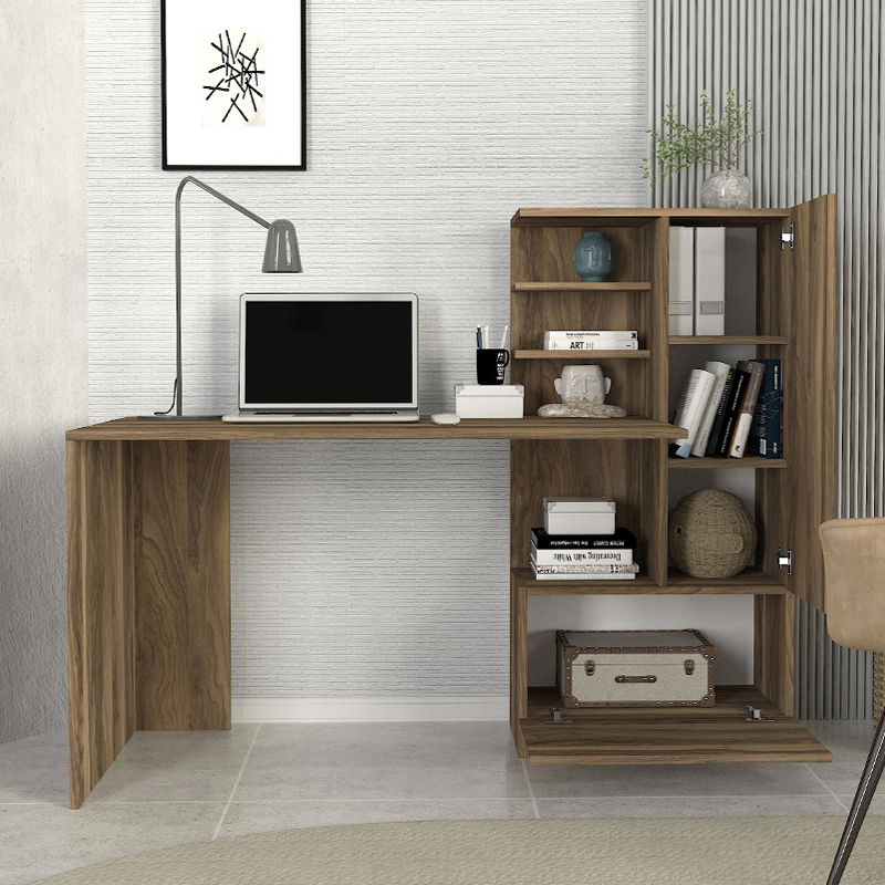 Γραφείο εργασίας Merino Megapap χρώμα καρυδί 149,5x61,8x120εκ. - Image 2