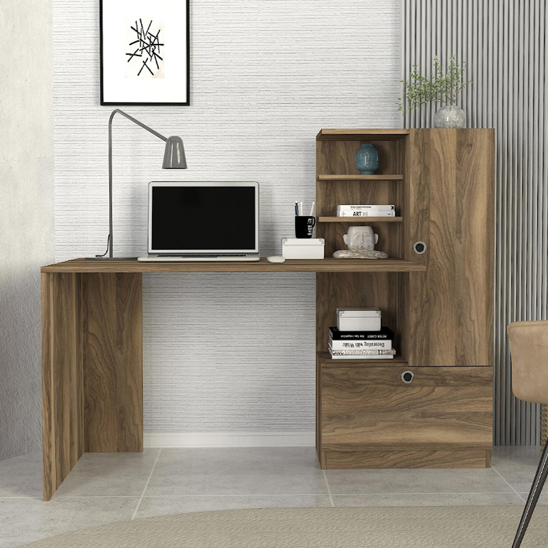 Γραφείο εργασίας Merino Megapap χρώμα καρυδί 149,5x61,8x120εκ. - Image 3