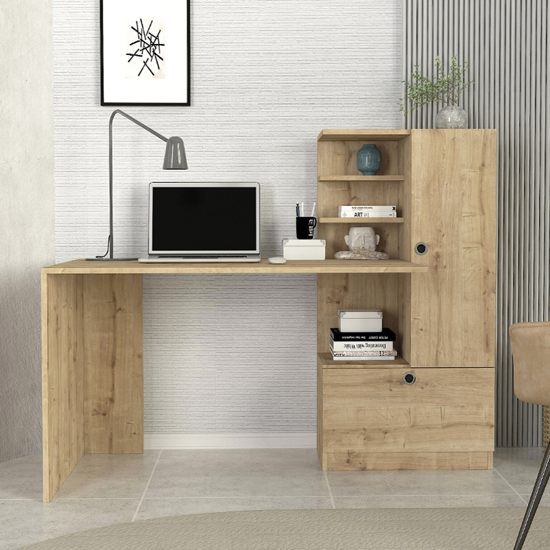 Γραφείο εργασίας Merino Megapap χρώμα sapphire oak 149,5x61,8x120εκ. - Image 3