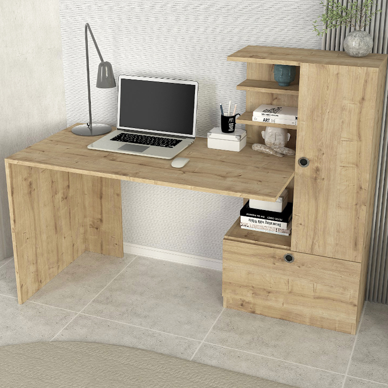 Γραφείο εργασίας Merino Megapap χρώμα sapphire oak 149,5x61,8x120εκ. - Image 4