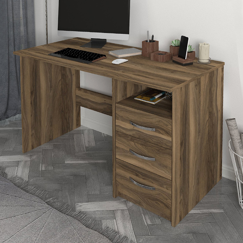 Γραφείο εργασίας Eldoris Megapap χρώμα καρυδί 120x60x75εκ. - Image 2