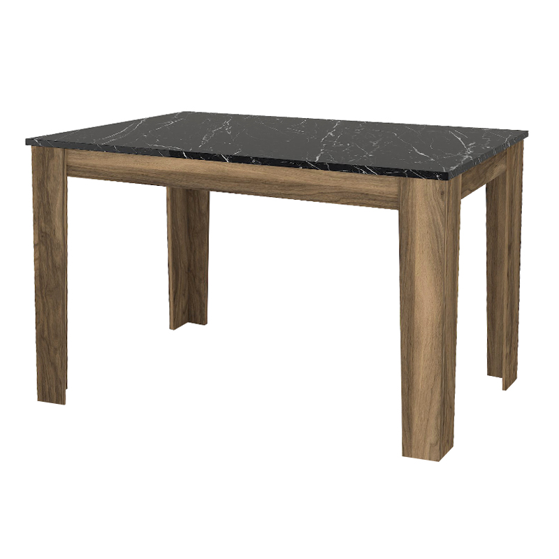 Τραπέζι Darlen Megapap χρώμα καρυδί - μαύρο εφέ μαρμάρου 110x72x74εκ. - Image 2