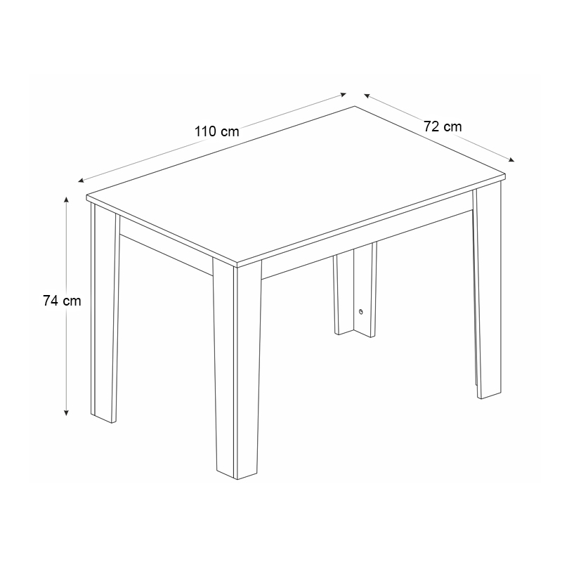 Τραπέζι Darlen Megapap χρώμα καρυδί - μαύρο εφέ μαρμάρου 110x72x74εκ. - Image 3