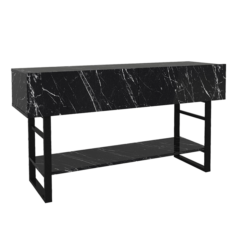 Κονσόλα Aron Megapap χρώμα μαύρο εφέ μαρμάρου 138,8x41x75,7εκ. - Image 4