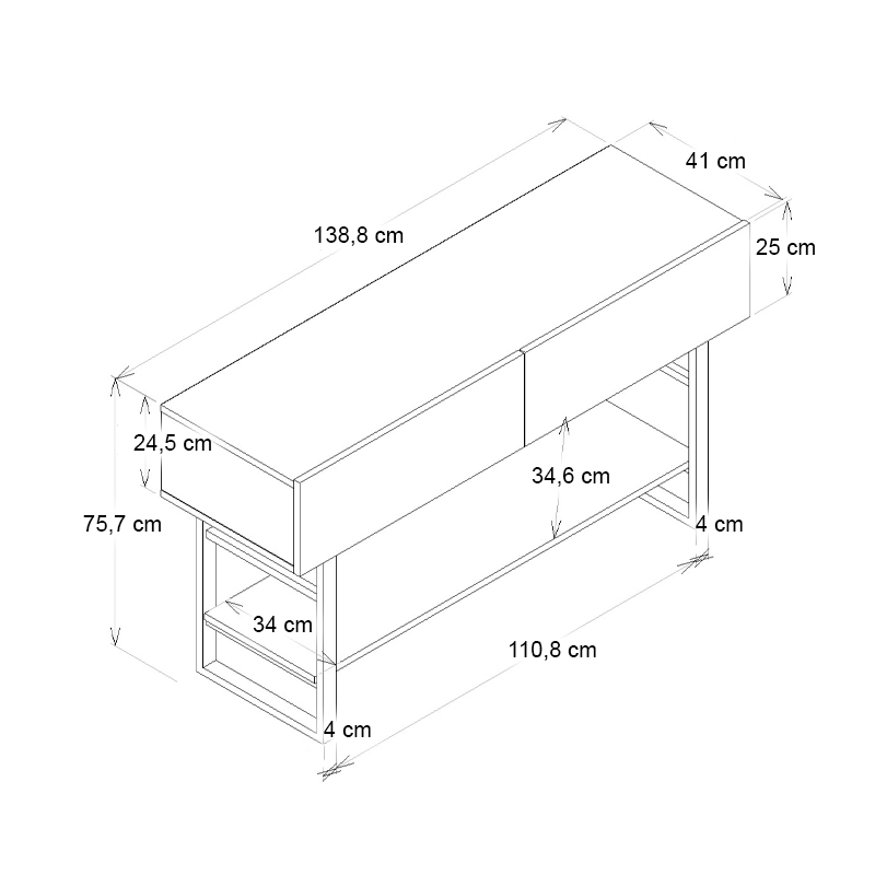 Κονσόλα Aron Megapap χρώμα μαύρο εφέ μαρμάρου 138,8x41x75,7εκ. - Image 5