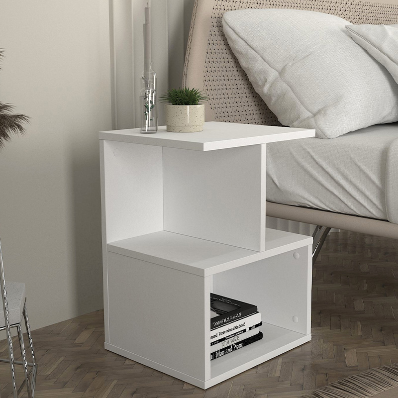 Κομοδίνο - Τραπεζάκι βοηθητικό Entiero Megapap χρώμα λευκό 39,8x35x54,6εκ. - Image 2