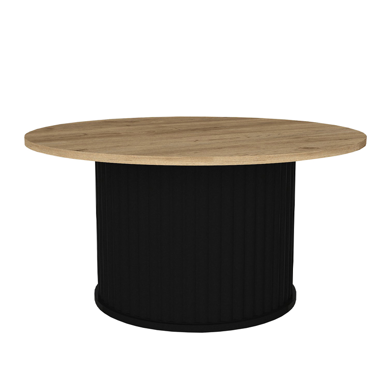 Τραπεζάκι σαλονιού Bohema Megapap χρώμα μαύρο - sepet oak Ø85x43,2εκ. - Image 6