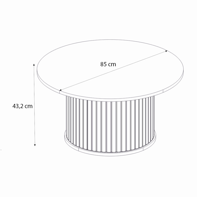 Τραπεζάκι σαλονιού Bohema Megapap χρώμα μαύρο - sepet oak Ø85x43,2εκ. - Image 8