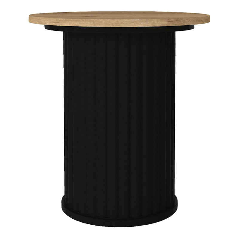 Τραπεζάκι βοηθητικό Bohema Megapap χρώμα μαύρο - sepet oak Ø50x53,2εκ. - Image 6