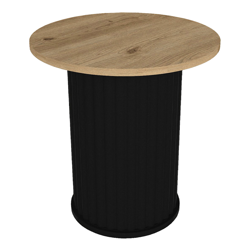 Τραπεζάκι βοηθητικό Bohema Megapap χρώμα μαύρο - sepet oak Ø50x53,2εκ. - Image 7