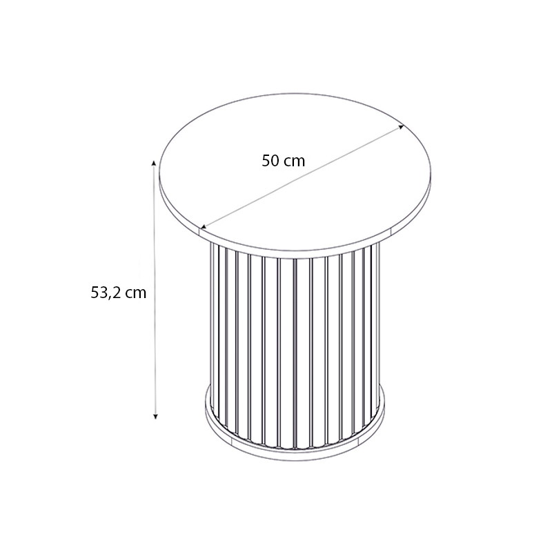 Τραπεζάκι βοηθητικό Bohema Megapap χρώμα μαύρο - sepet oak Ø50x53,2εκ. - Image 8