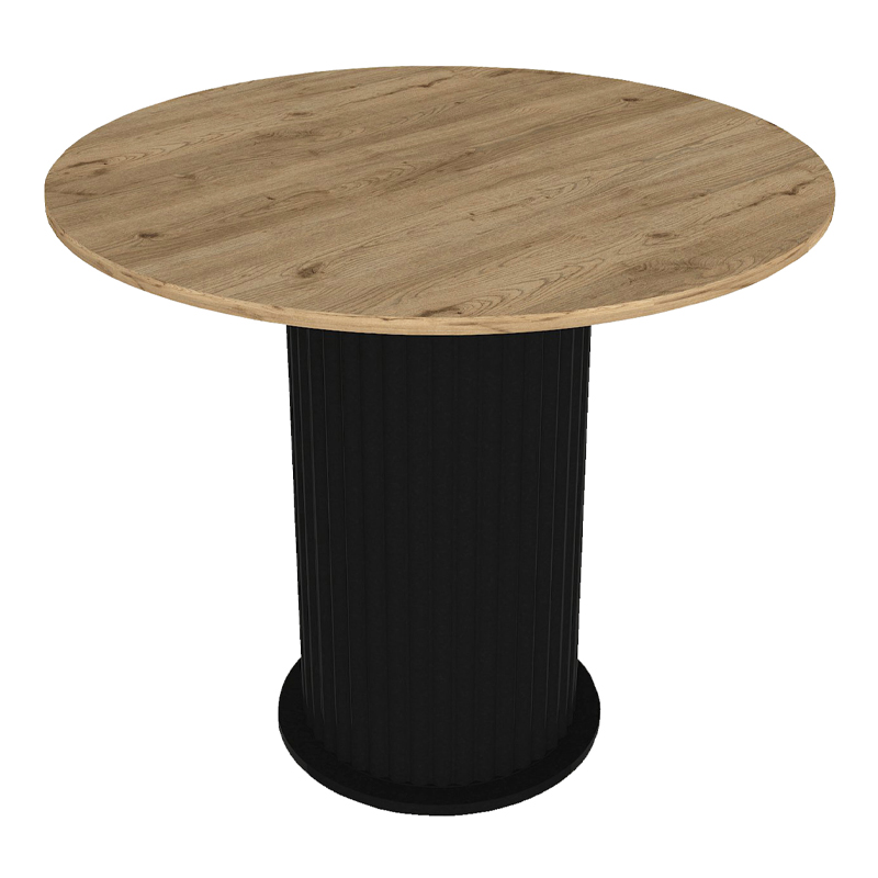 Τραπέζι Bohema Megapap χρώμα μαύρο - sepet oak Ø90x77,7εκ. - Image 8