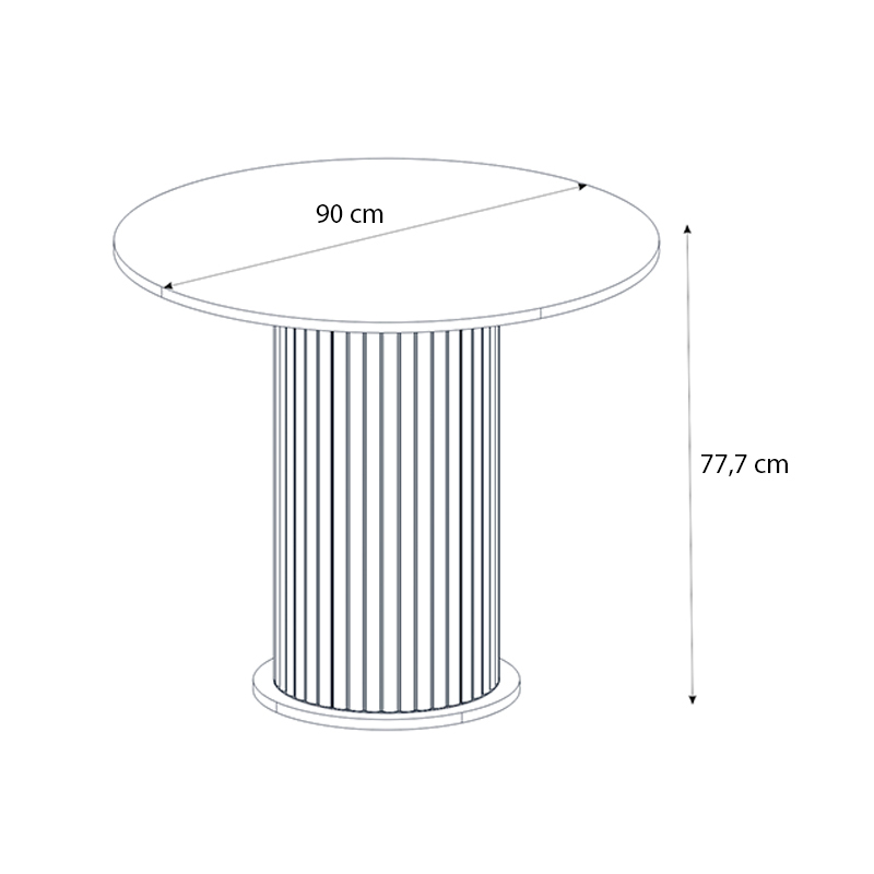 Τραπέζι Bohema Megapap χρώμα μαύρο - sepet oak Ø90x77,7εκ. - Image 9