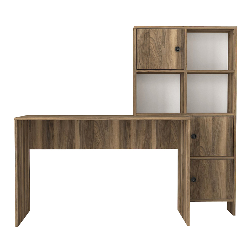 Γραφείο εργασίας Lesya Megapap αναστρέψιμο χρώμα καρυδί 159,2x59,6x141,2εκ. - Image 5