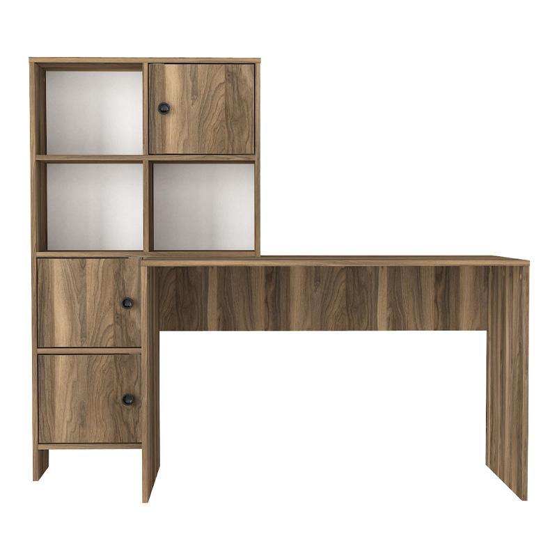 Γραφείο εργασίας Lesya Megapap αναστρέψιμο χρώμα καρυδί 159,2x59,6x141,2εκ. - Image 6