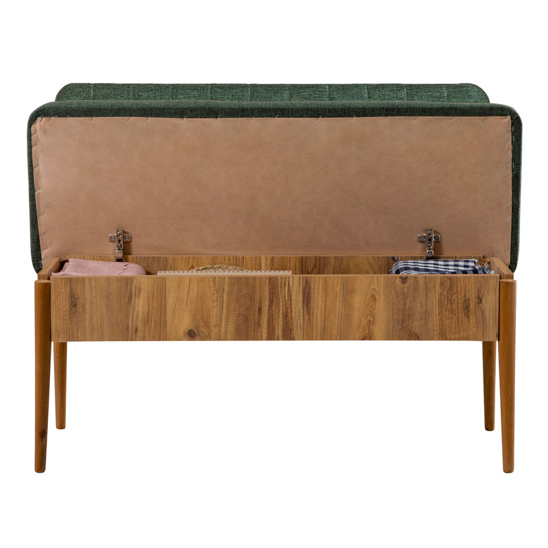 Καναπές διθέσιος - Παγκάκι Alden Megapap από μελαμίνη - ύφασμα χρώμα πράσινο 110x40x85εκ. - Image 2