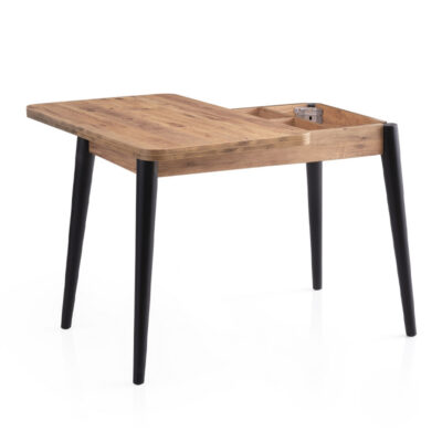 Τραπέζι Dolunay Megapap επεκτεινόμενο χρώμα atlantic pine - μαύρο 100x60(120x100)x79,5εκ.