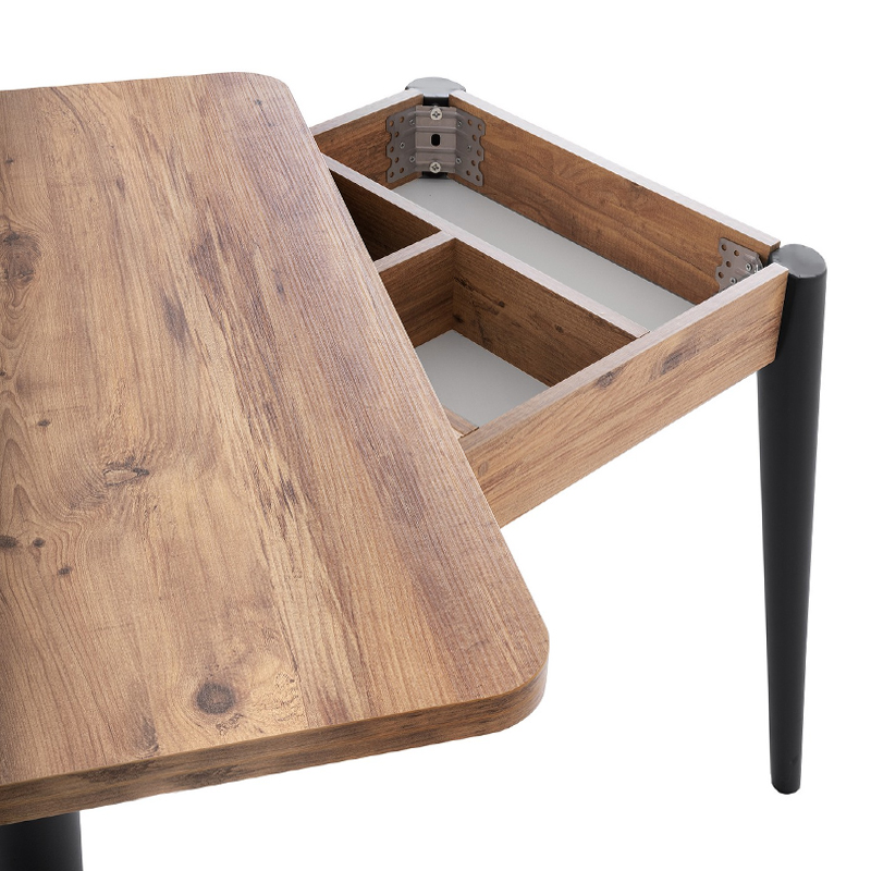 Τραπέζι Dolunay Megapap επεκτεινόμενο χρώμα atlantic pine - μαύρο 100x60(120x100)x79,5εκ. - Image 2