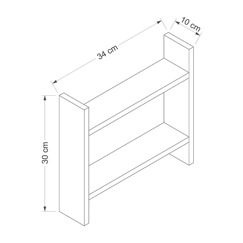 Ραφιέρα κουζίνας Denver Megapap χρώμα ανθρακί 34x10x30εκ. - Image 3