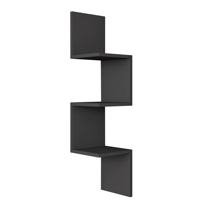 Ραφιέρα τοίχου Zikzak Megapap χρώμα ανθρακί 25x25x105,4εκ. - Image 3