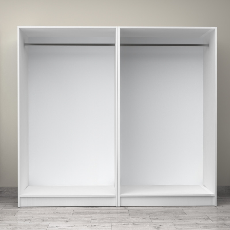 Ντουλάπα ρούχων Victoria Megapap τετράφυλλη χρώμα λευκό 200x60x181εκ. - Image 2