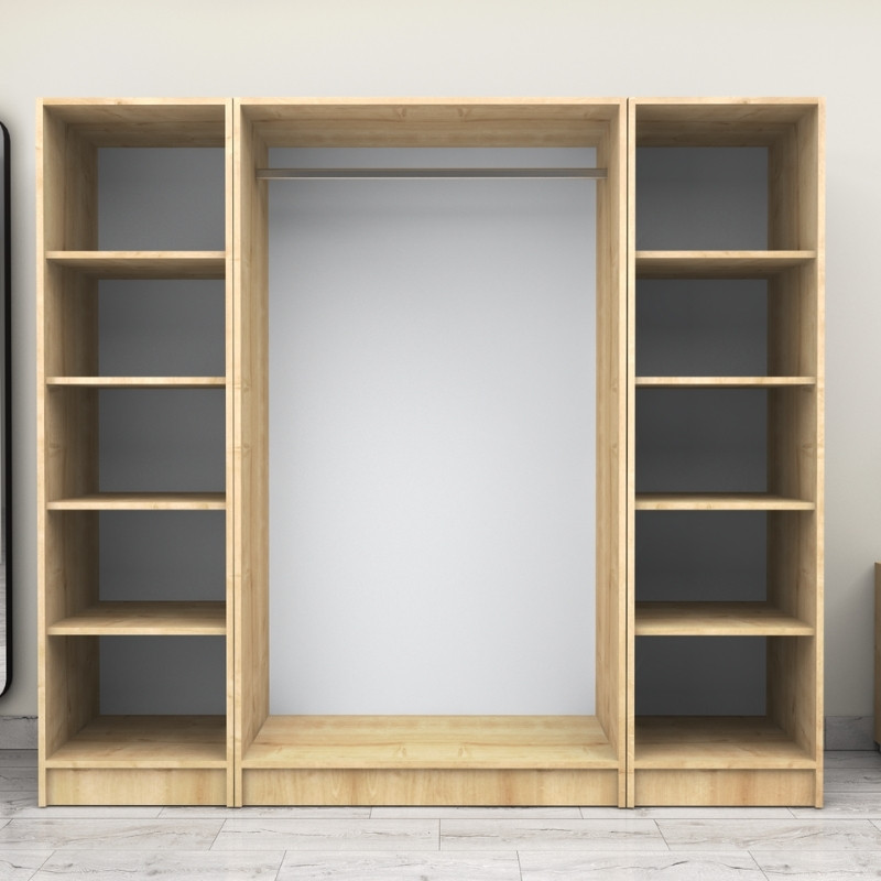 Ντουλάπα ρούχων Victoria Megapap τετράφυλλη χρώμα φυσικό οξιάς 200x60x181εκ. - Image 2