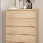 Naia συρταριέρα με 5 συρταριέρα 77x50x111,3εκ. Jackson Hickory