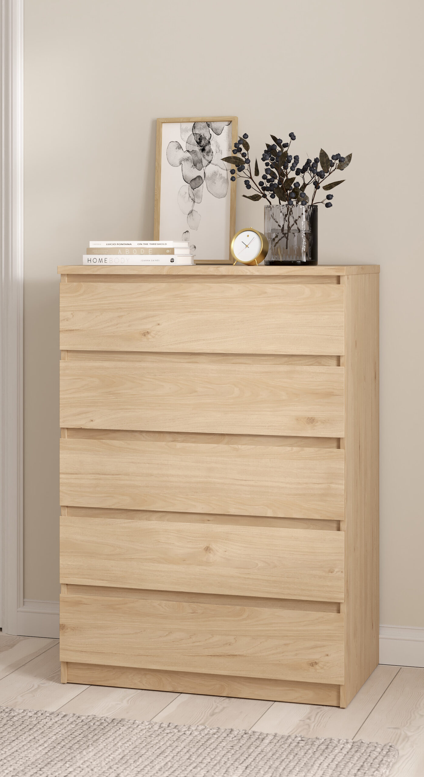 Naia συρταριέρα με 5 συρταριέρα 77x50x111