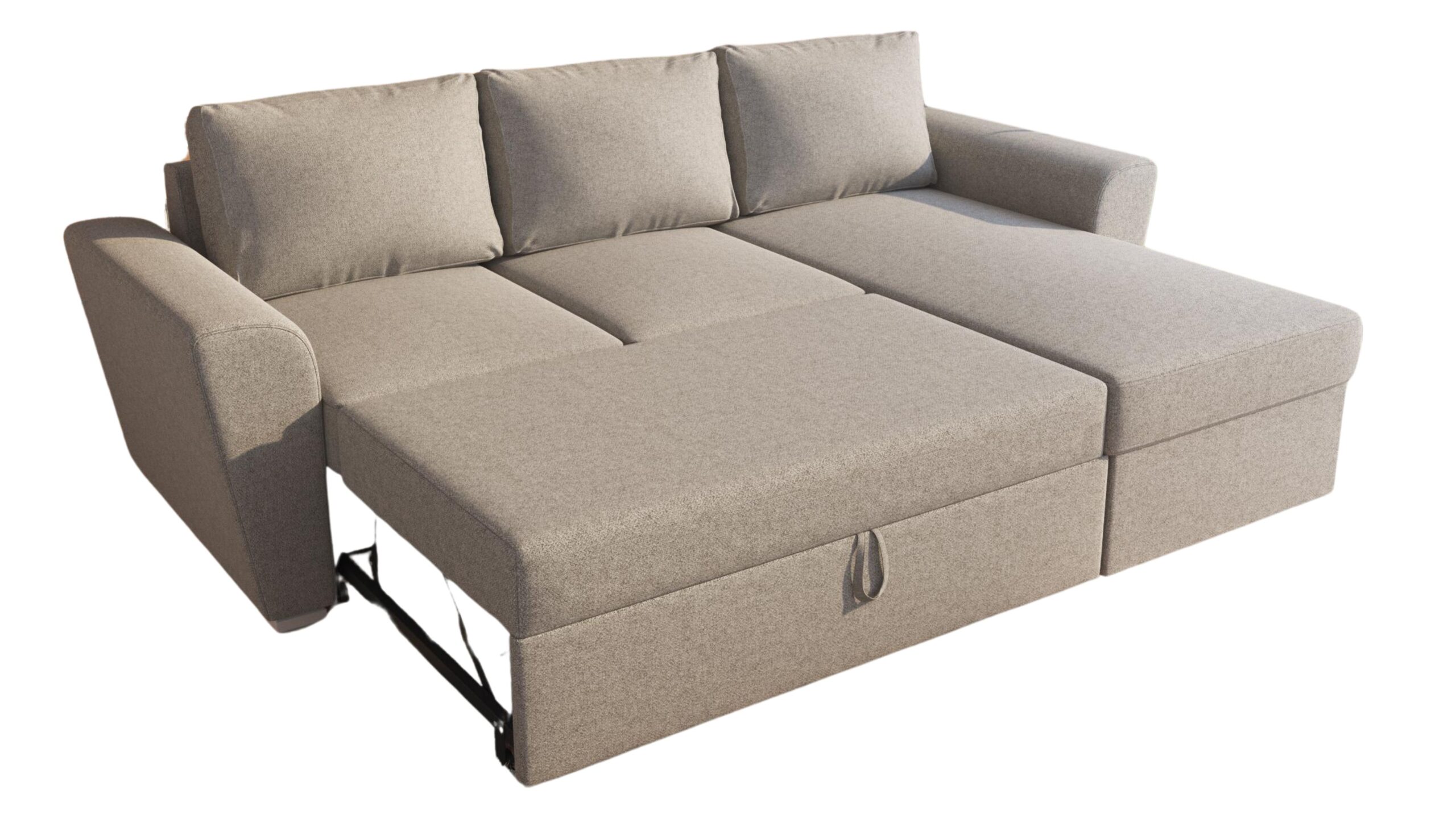 Stanford Γωνιακός καναπές κρεβάτι με αποθηκευτικό χώρο 242x160 Σκούρο Μπεζ με αναστρέψιμη γωνία - Image 2