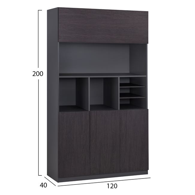 ΒΙΒΛΙΟΘΗΚΗ ΓΡΑΦΕΙΟΥ ΕΠΑΓΓΕΛΜΑΤΙΚΗ ROSEWOOD HM2088 120Χ40Χ200Υ εκ. - Image 2