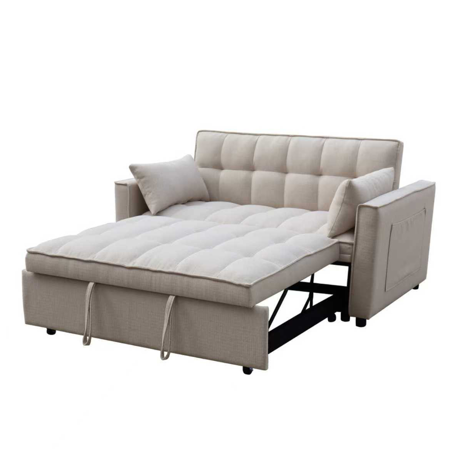 ΚΑΝΑΠΕΣ ΚΡΕΒΑΤΙ 2-ΘΕΣΙΟΣ BORG HM3289.03 ΜΠΕΖ ΥΦΑΣΜΑ 142x94x78Υεκ - Image 2