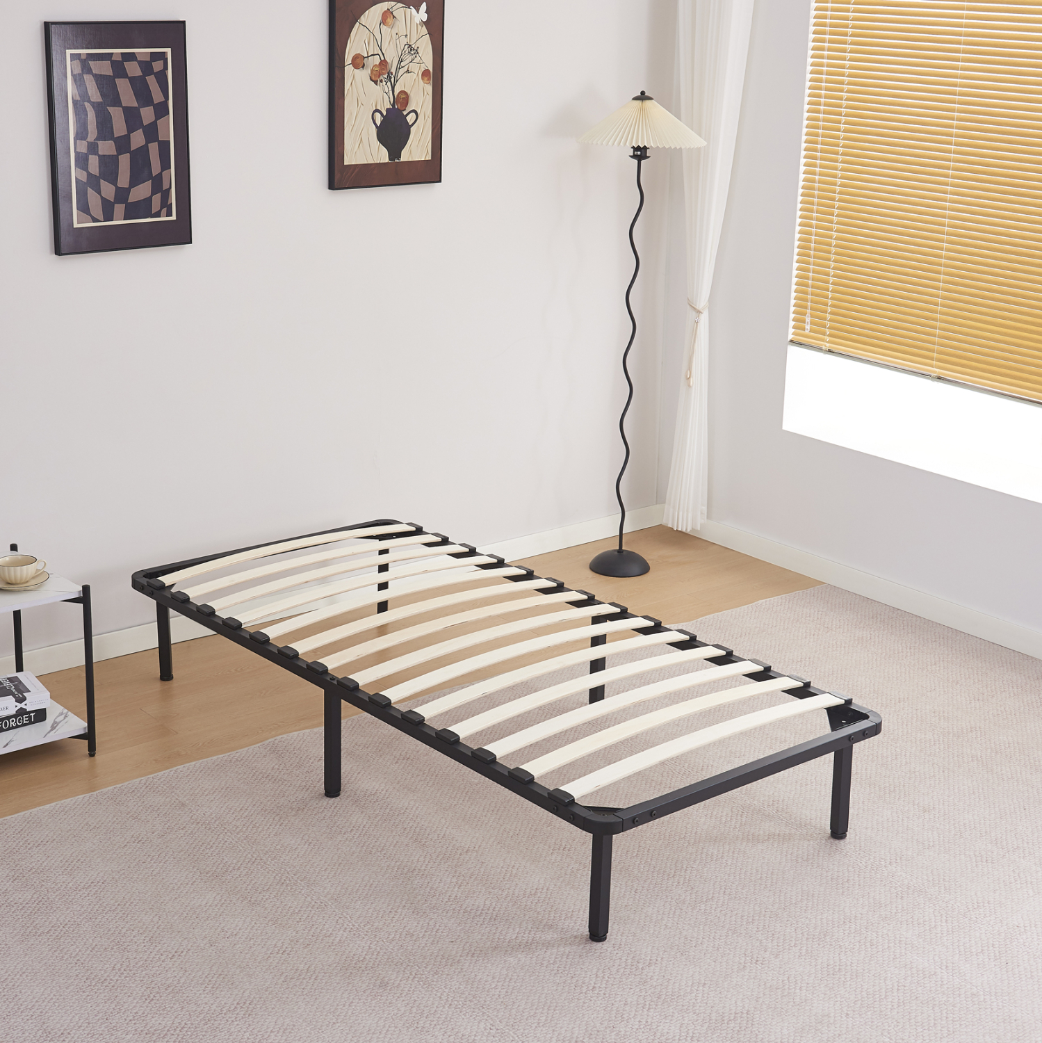 ΚΡΕΒΑΤΙ-ΥΠΟΣΤΡΩΜΑ MARKY HM693.01 ΜΕΤΑΛΛΙΚΟ ΜΑΥΡΟ ΓΙΑ ΣΤΡΩΜΑ 190x90εκ - Image 2