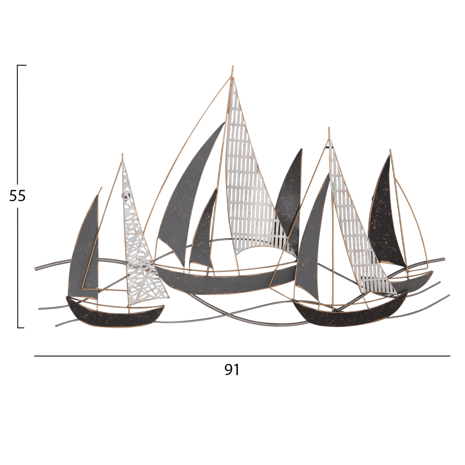 ΜΕΤΑΛΛΙΚΟ ΔΙΑΚΟΣΜΗΤΙΚΟ ΤΟΙΧΟΥ HM7160 ΑΝΘΡΑΚΙ ΛΕΥΚΟ ΧΡΥΣΟ 91x3x55Y εκ. - Image 2