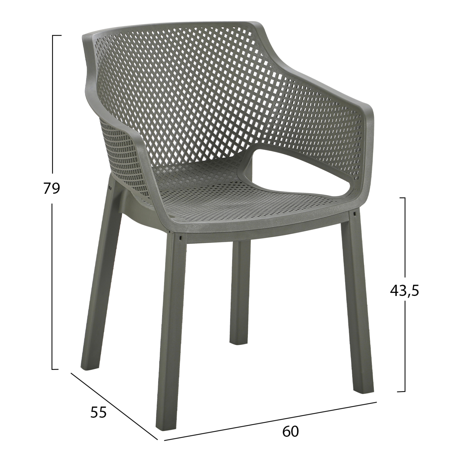 ΠΟΛΥΘΡΟΝΑ ΠΟΛΥΠΡΟΠΥΛΕΝΙΟΥ PEGGY HM6368.05 DARK OLIVE GREEN 60x55x79Υεκ - Image 2