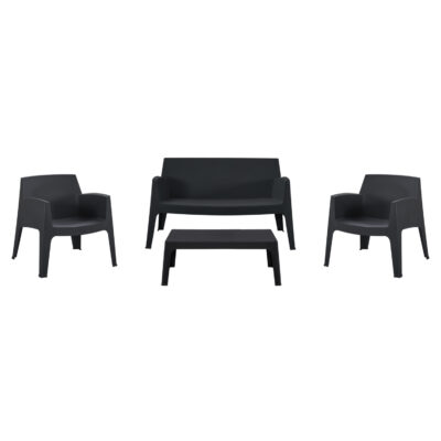 ΣΕΤ LOUNGE 4ΤΜΧ SLEEK HM21275.02 ΜΑΥΡΟ ΠΟΛΥΠΡΟΠΥΛΕΝΙΟ