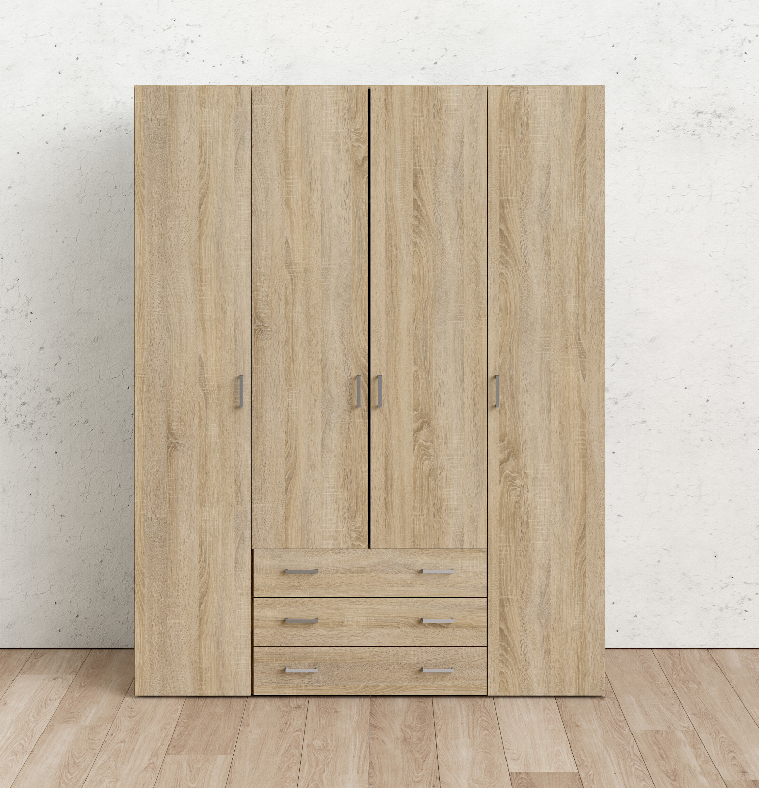 Space ντουλάπα με 4 πόρτες και 3 συρτάρια 154x49