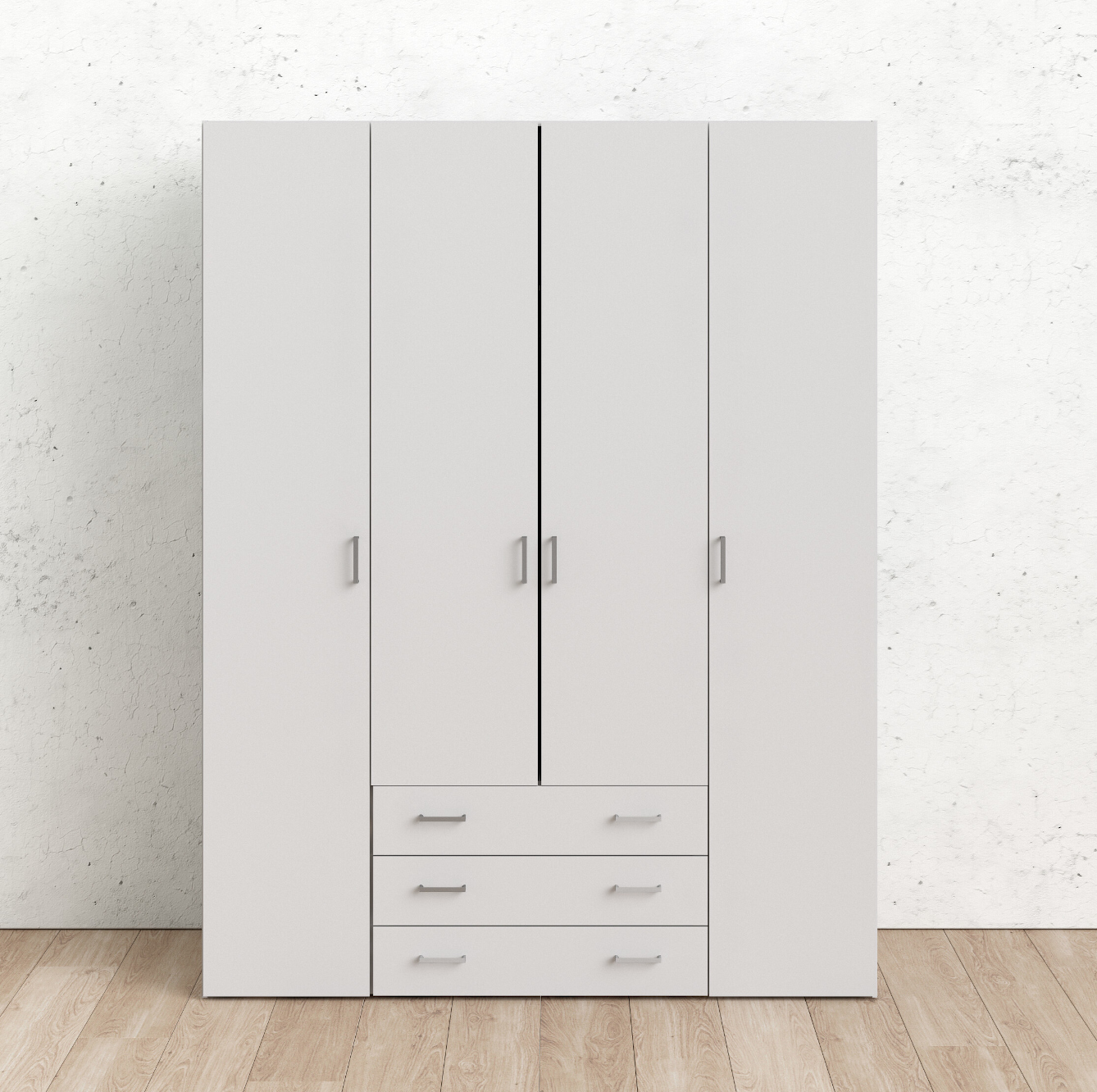 Space ντουλάπα με 4 πόρτες και 3 συρτάρια 154x49