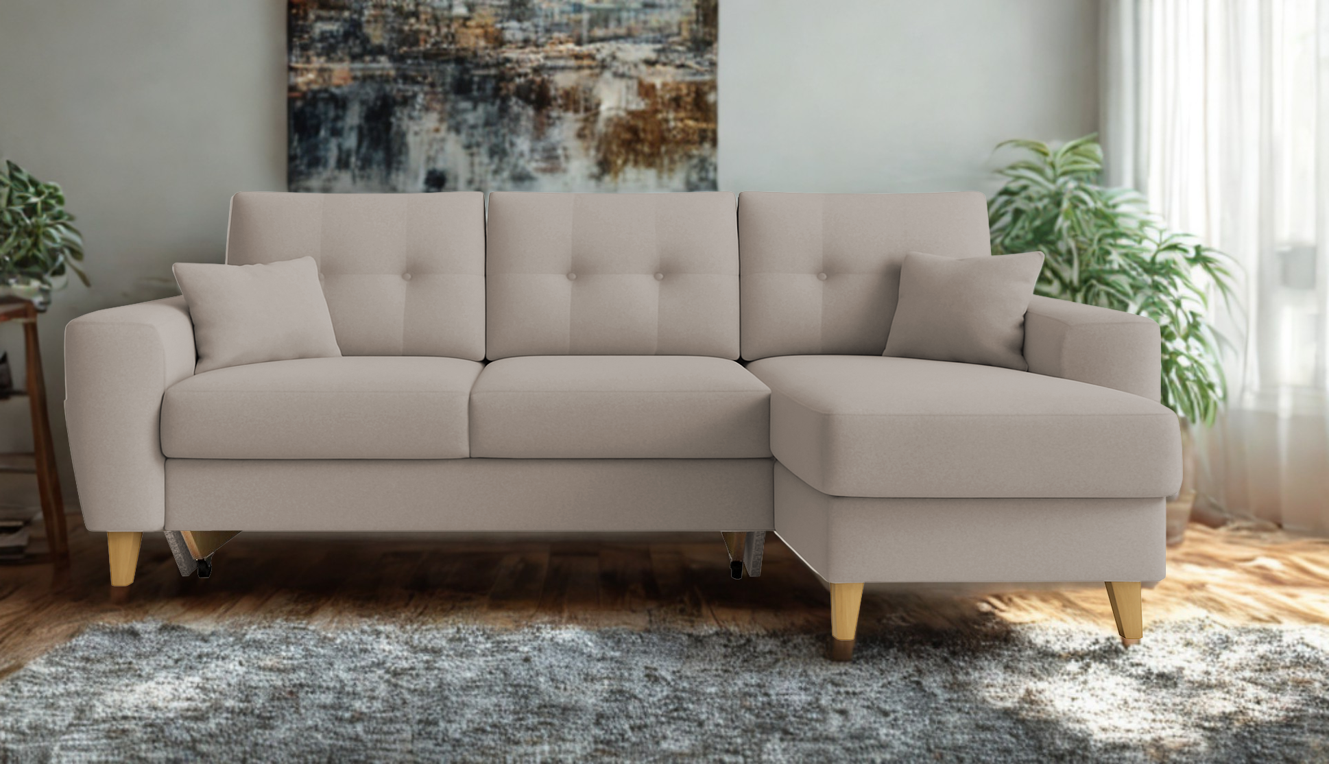 Fiona γωνιακός καναπές κρεβάτι 235x160x82εκ. με αποθηκευτικό χώρο Elephant με αναστρέψιμη γωνία - Image 2