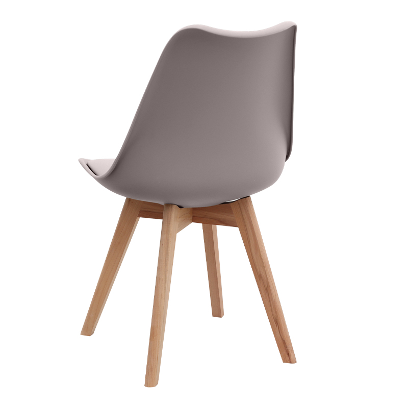 Καρέκλα τραπεζαρίας Viva Megapap PP - PU cappuccino - ξύλινο φυσικό πόδι 48,5x54x80εκ. - Image 3