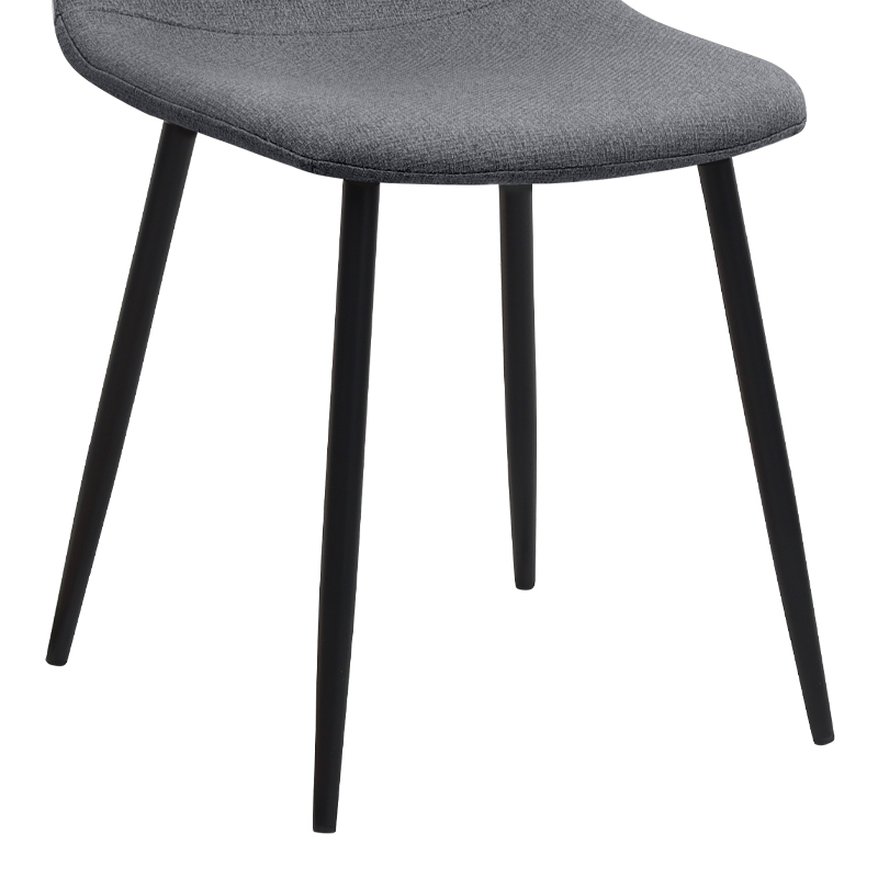 Καρέκλα τραπεζαρίας Iris Megapap γκρι ύφασμα - μεταλλικό μαύρο πόδι 43x50x85εκ. - Image 9