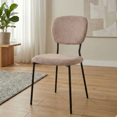 Καρέκλα τραπεζαρίας Kevin Megapap μόκα ύφασμα - μεταλλικό μαύρο πόδι 48x51x87εκ.