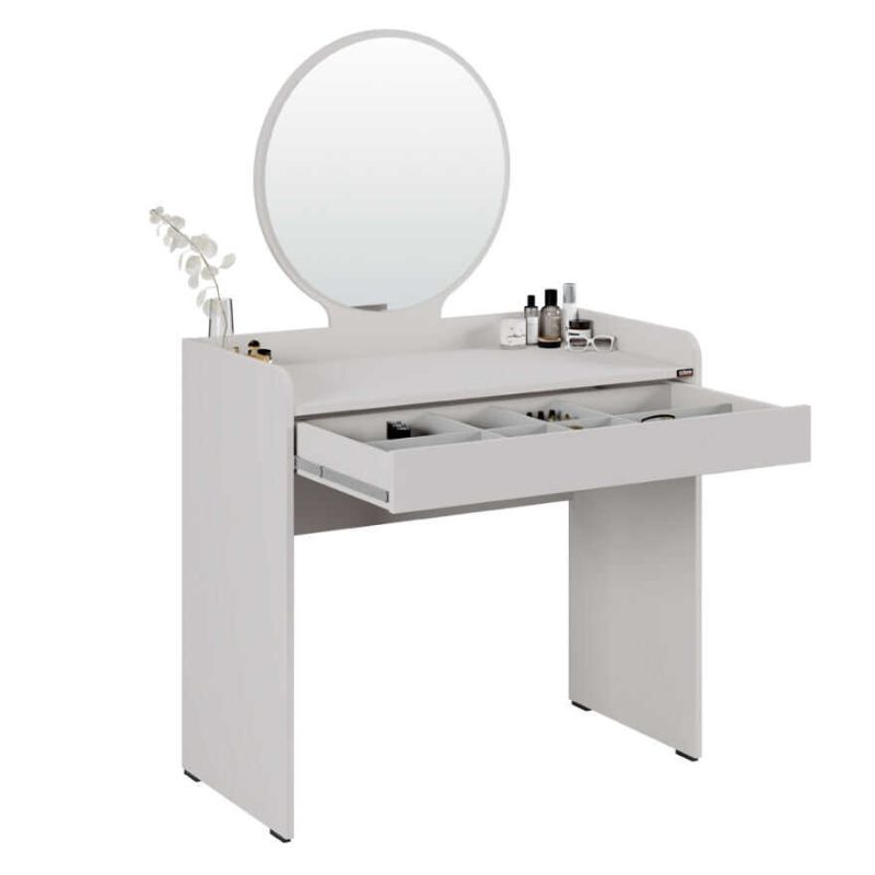 Τουαλέτα με καθρέπτη Curve Megapap χρώμα λευκό 90x47x142εκ. - Image 3