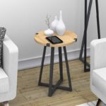 Τραπεζάκι βοηθητικό Pedro Megapap χρώμα φυσικό οξιάς - ανθρακί 44x44x58εκ.