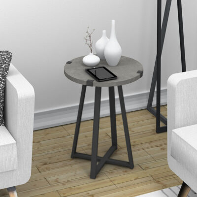 Τραπεζάκι βοηθητικό Pedro Megapap χρώμα γκρι σκυροδέματος 44x44x58εκ.