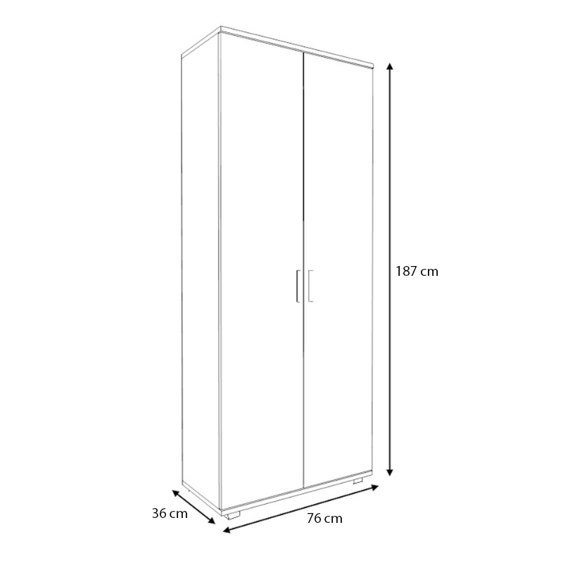 Ντουλάπα ρούχων - παπουτσοθήκη Eric Megapap δίφυλλη χρώμα καρυδί 76x36x187εκ. - Image 5